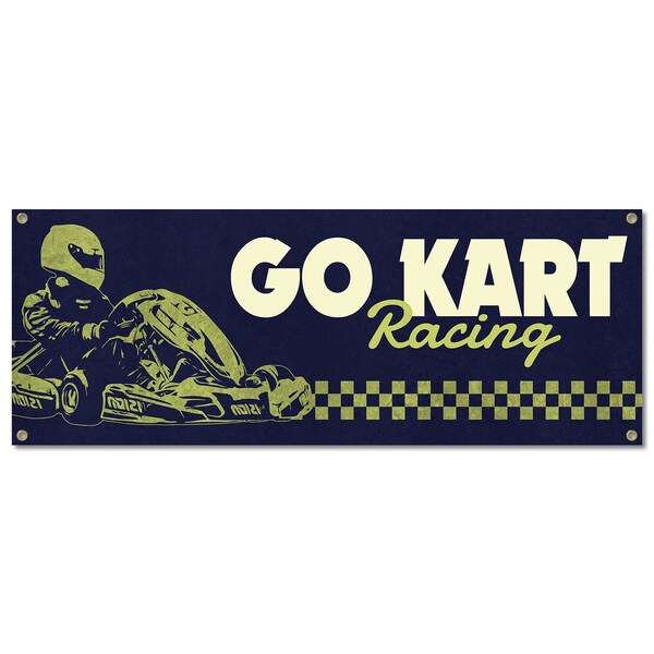 Signmission Go Kart Racing, 18 Inch, Banner - B-30382