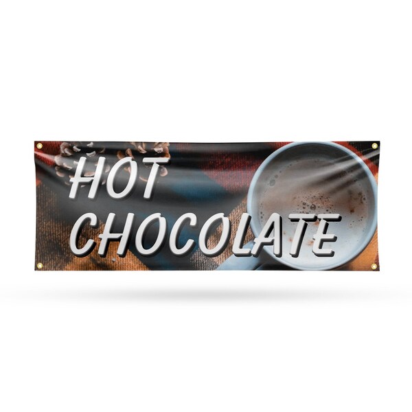 Signmission Hot Chocolate, 18 Inch x 48 Inch, Vinyl Banner - B-30698