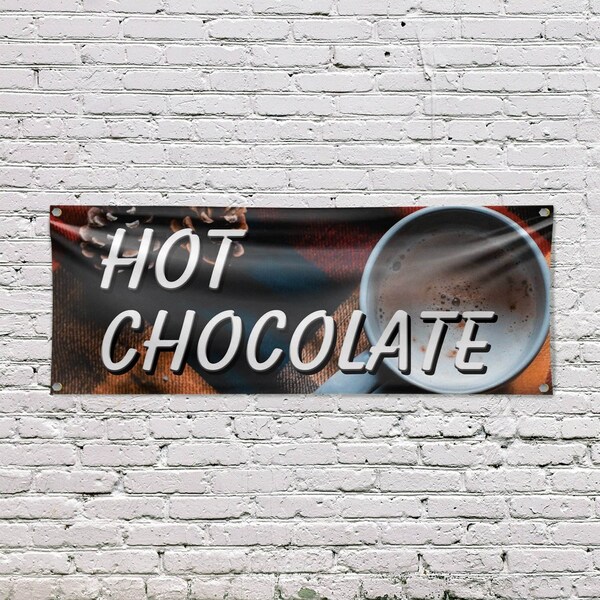 Signmission Hot Chocolate, 18 Inch x 48 Inch, Vinyl Banner - B-30698