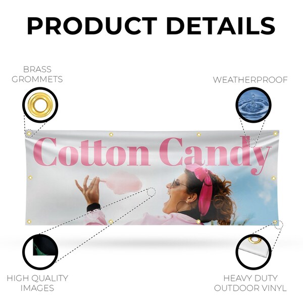 Signmission Cotton Candy, 36 Inch x 96 Inch, Vinyl Banner - B-96-30532