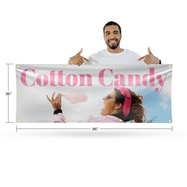 Signmission Cotton Candy, 36 Inch x 96 Inch, Vinyl Banner - B-96-30532