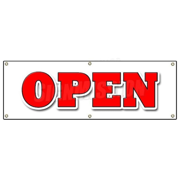 Signmission OPEN BANNER SIGN grand opening new store for business shop sale retail - B-72 OPEN