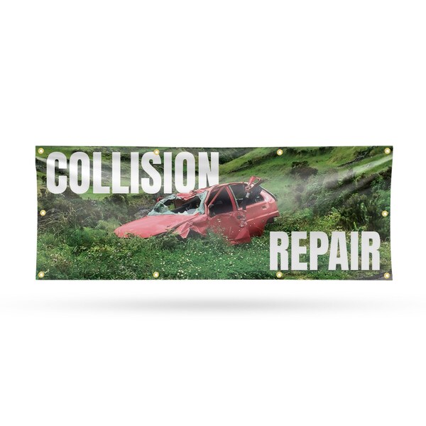 Signmission Collision Repair, 36 Inch x 96 Inch, Vinyl Banner - B-96-30519