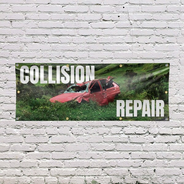 Signmission Collision Repair, 36 Inch x 96 Inch, Vinyl Banner - B-96-30519