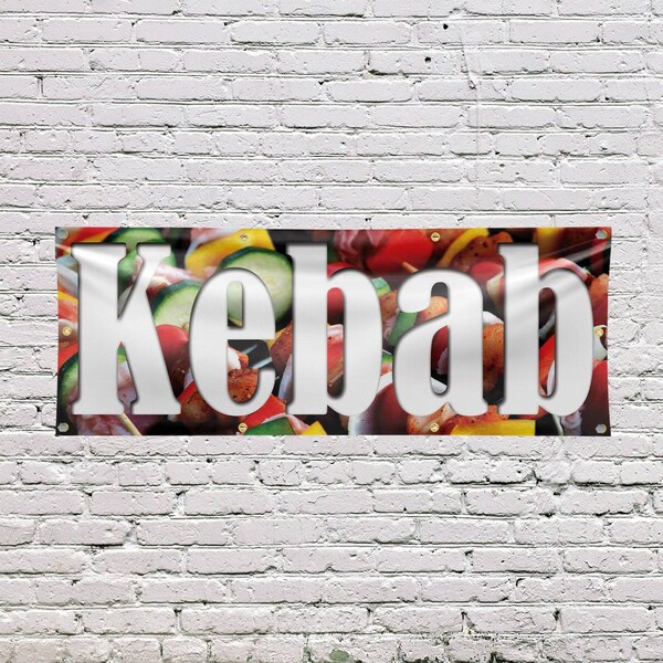 Signmission Kebab, 36 Inch x 96 Inch, Vinyl Banner - B-96-30716