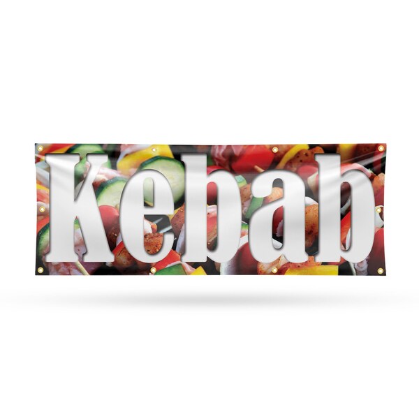 Signmission Kebab, 36 Inch x 96 Inch, Vinyl Banner - B-96-30716