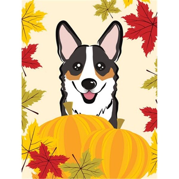 Patioplus Tricolor Corgi Thanksgiving Canvas House Flag - PA2557717
