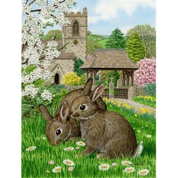 Carolines Treasures Carolines Treasures ASA2023CHF Leveret Bunny Rabbit Flag Canvas House Size - ASA2023CHF