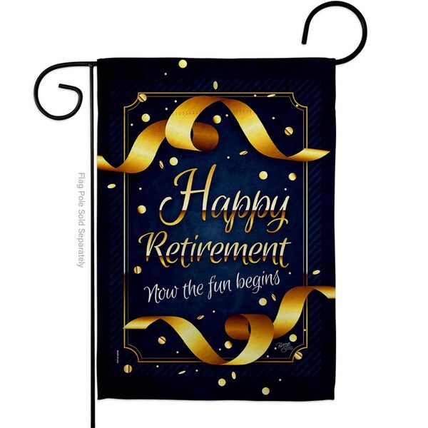Gardencontrol G158636-BO Retirement Fun Begins Celebration Double-Sided Decorative Garden Flag, Multi Color - GA3912894