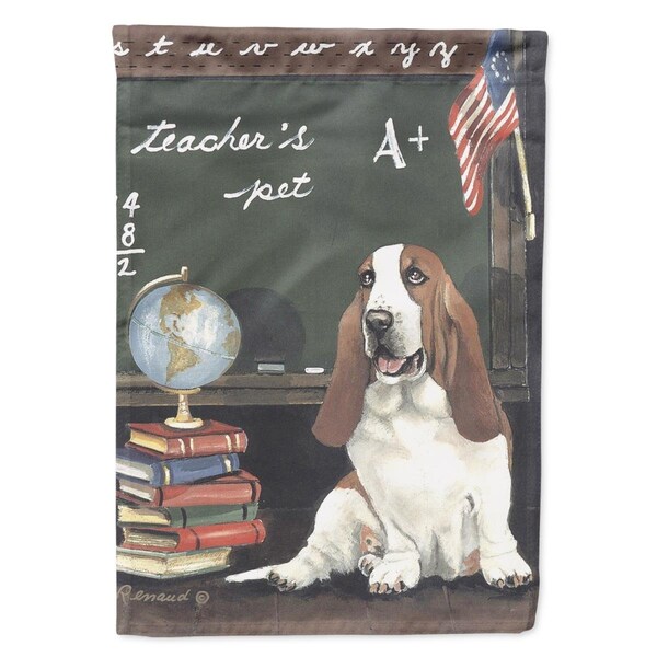 Carolines Treasures 11 x 0.01 x 15 in. Basset Hound Teachers Pet Garden Flag - PPP3013GF