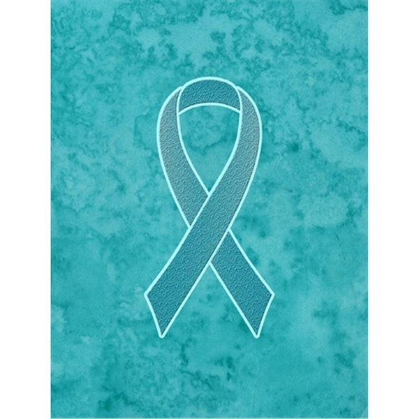 Patioplus Teal Ribbon for Ovarian Cancer Awareness Canvas House Flag Size - 28 x 40 In. - PA2555217
