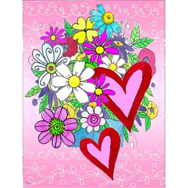 Carolines Treasures True Love Bouquet Valentines Day Flag Garden Size - PJC1040GF