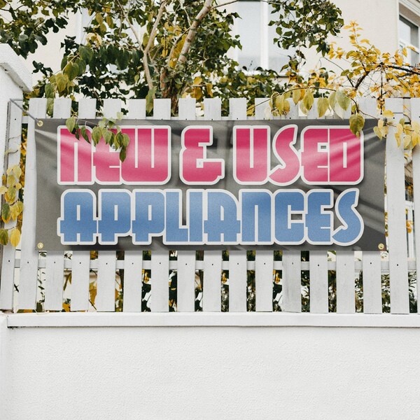 Signmission New & Used Appliances, 18 Inch x 48 Inch, Vinyl Banner - B-30751