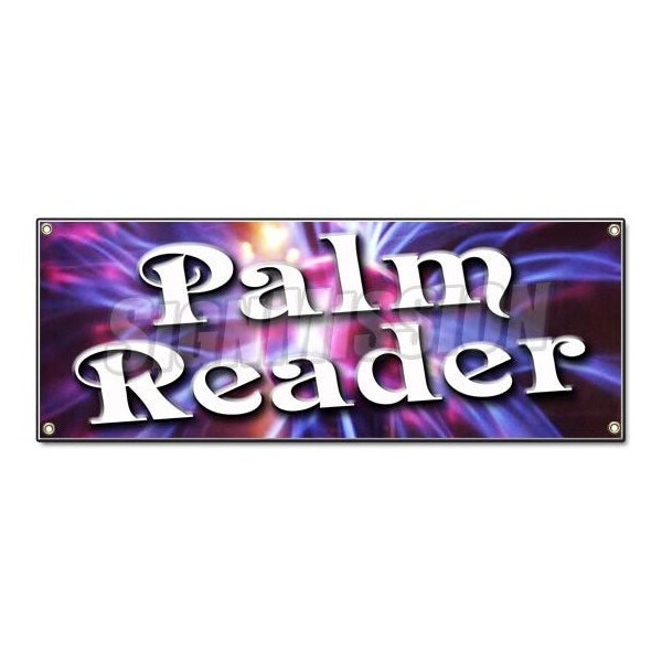 Signmission PALM READER BANNER SIGN fortune teller crystal ball future mystic palmists hand - B-PALM READER