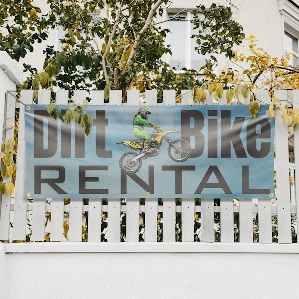 Signmission Dirt Bike Rental, 24 Inch x 72 Inch, Vinyl Banner - B-72-30545