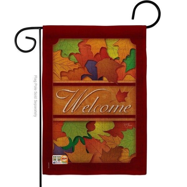 Gardencontrol 13 x 18.5 in. Autumn Burlap Fall Harvest & Impressions Decorative Vertical Double Sided Garden Flag - GA1486195