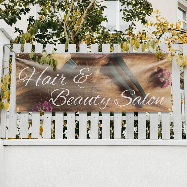 Signmission Hair & Beauty Salon, 18 Inch x 48 Inch, Vinyl Banner - B-30688