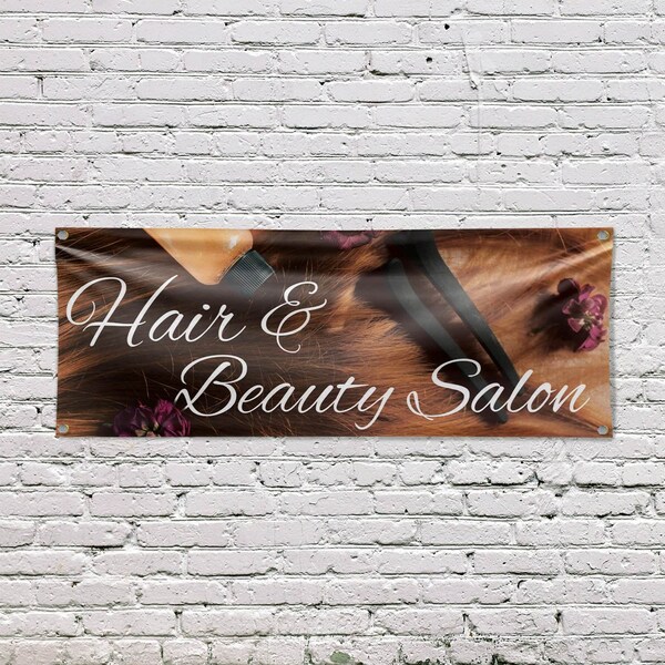 Signmission Hair & Beauty Salon, 18 Inch x 48 Inch, Vinyl Banner - B-30688