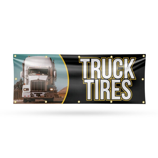 Signmission Semi Truck Tires, 48 Inch x 120 Inch, Vinyl Banner - B-120-30851