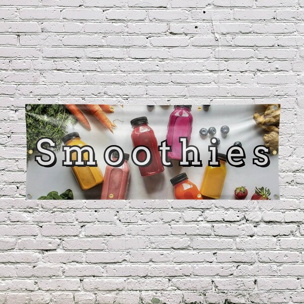 Signmission Smoothies, 36 Inch x 96 Inch, Vinyl Banner - B-96-30863