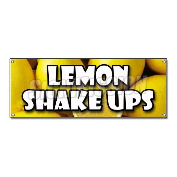 Signmission LEMON SHAKE UPS BANNER SIGN icy cold fresh refreshing ice homemade lemonade - B-LEMON SHAKE UPS