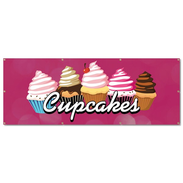 Signmission Cupcakes, 36 Inch, Banner - B-96-30367