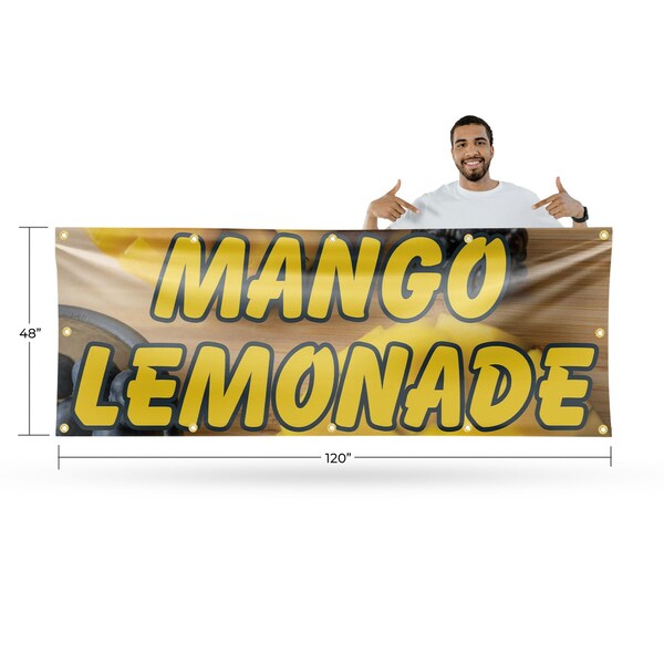 Signmission Mango Lemonade, 48 Inch x 120 Inch, Vinyl Banner - B-120-30729