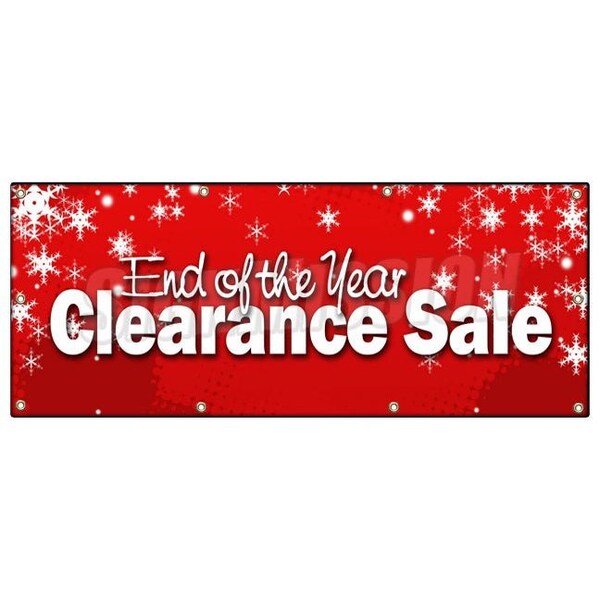 Signmission END OF THE YEAR CLEARANCE SALE BANNER SIGN blow out 50% off - B-96 END OF THE YEAR CLEARANC