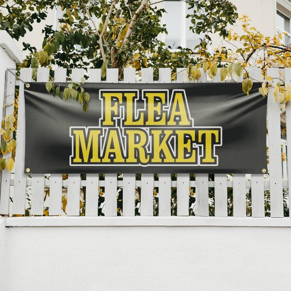 Signmission Flea Market, 18 Inch x 48 Inch, Vinyl Banner - B-30634