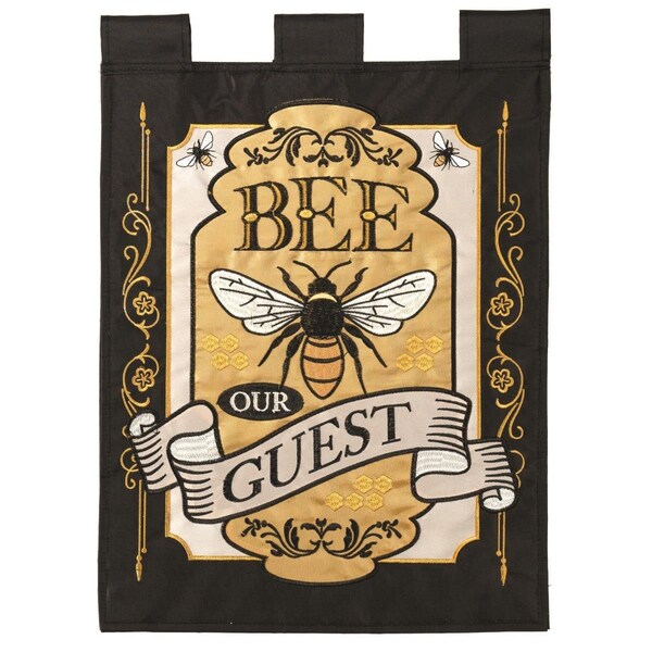 Dicksons 13 x 18 in Flag Double Applique Bee Our Guest Polyester Garden - M011122