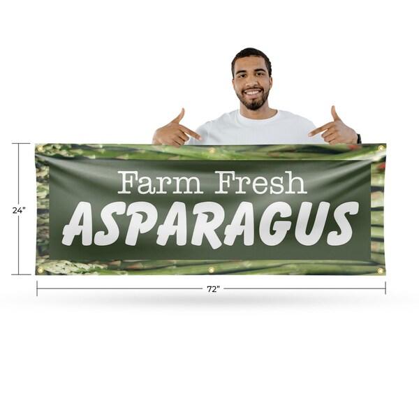 Signmission Farm Fresh Asparagus, 24 Inch x 72 Inch, Vinyl Banner - B-72-30574
