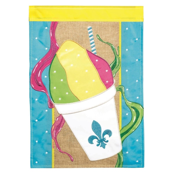 Magnolia Gardens 29 x 42 in Double Applique Snoballs Y All Burlap Garden Flag Large - M001336