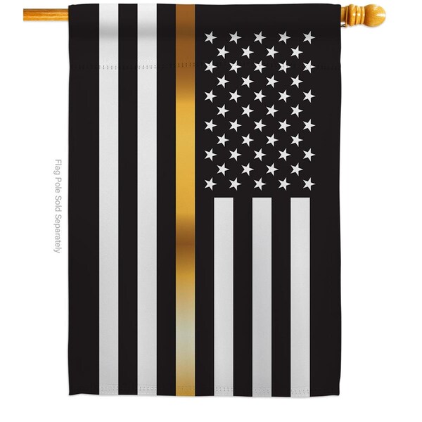 Guarderia 28 x 40 in. US Thin Gold Line House Flag w/Armed Forces Service Dbl-Sided Horizontal Flags  Banner - GU3877305