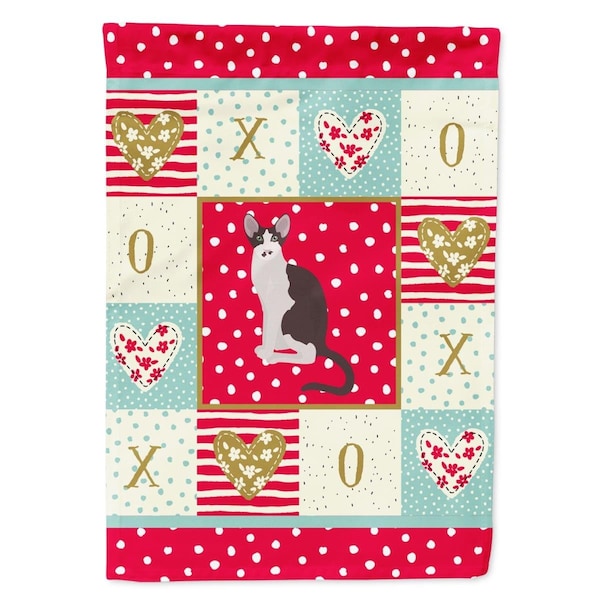Carolines Treasures 11 x 0.01 x 15 in. Oriental Bicolor Cat Love Garden Flag - CK5776GF