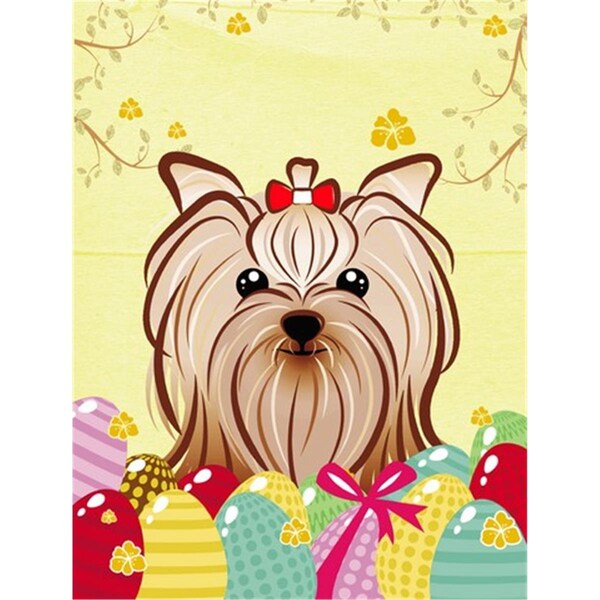 Carolines Treasures Yorkie Yorkshire Terrier Easter Egg Hunt Canvas House Flag - BB1886CHF