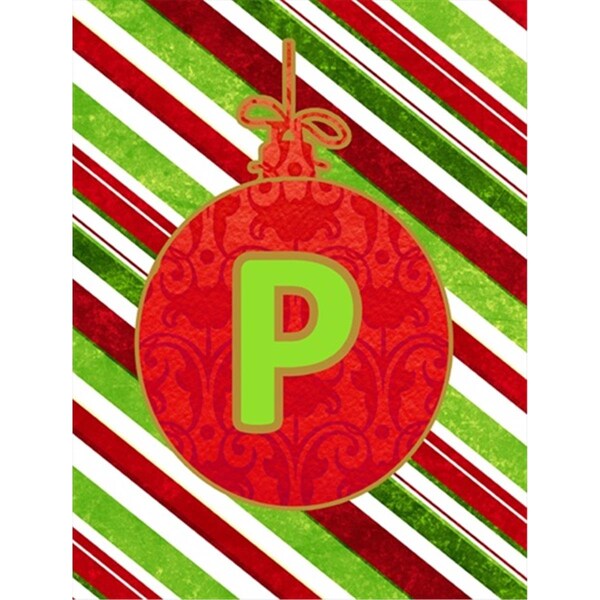 Patioplus Christmas Oranment Holiday Letter P Monogram Initial Flag Garden Size - PA2554986