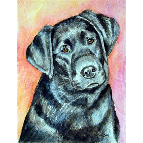 Patioplus 28 x 40 in. Black Labrador House Size Canvas Flag - PA2554584