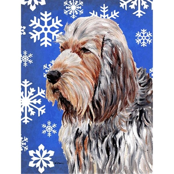 Carolines Treasures Otterhound Winter Snowflakes Flag Canvas House Size - SC9780CHF