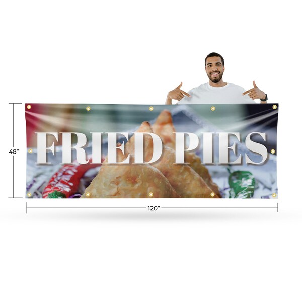 Signmission Fried Pies, 48 Inch x 120 Inch, Vinyl Banner - B-120-30661