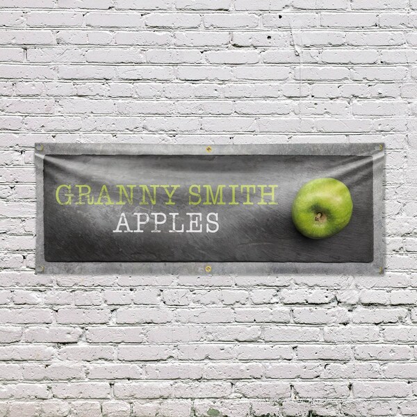 Signmission Granny Smith Apples, 24 Inch x 72 Inch, Vinyl Banner - B-72-30679