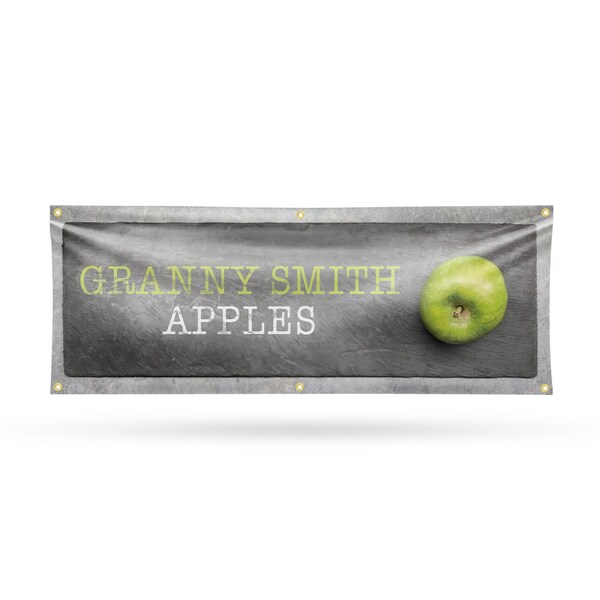 Signmission Granny Smith Apples, 24 Inch x 72 Inch, Vinyl Banner - B-72-30679