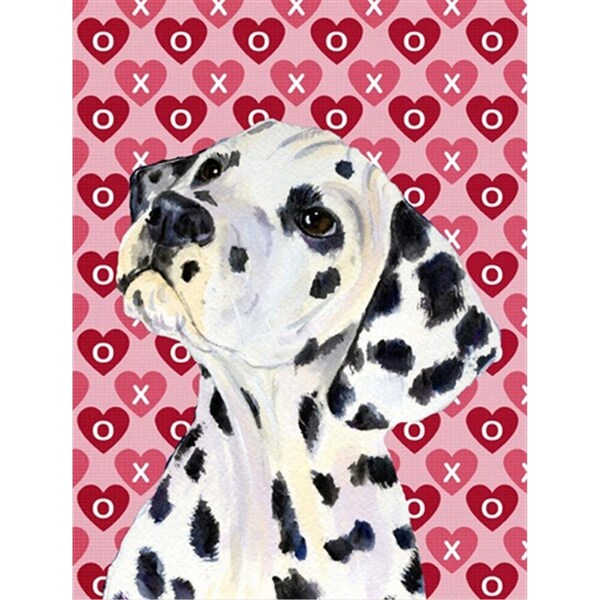 Patioplus 11 x 15 In. Dalmatian Hearts Love And Valentines Day Portrait Flag; Garden Size - PA759084