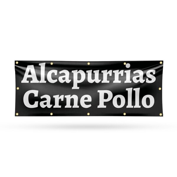 Signmission Alcapurrias Carne Pollo, 48 Inch x 120 Inch, Vinyl Banner - B-120-30457