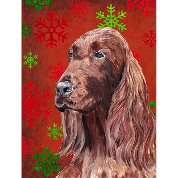 Patioplus Irish Setter Red Snowflake Christmas Flag Garden Size - PA631529