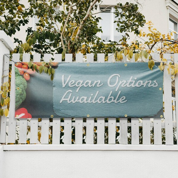 Signmission Vegan Options Available, 48 Inch x 120 Inch, Vinyl Banner - B-120-30912