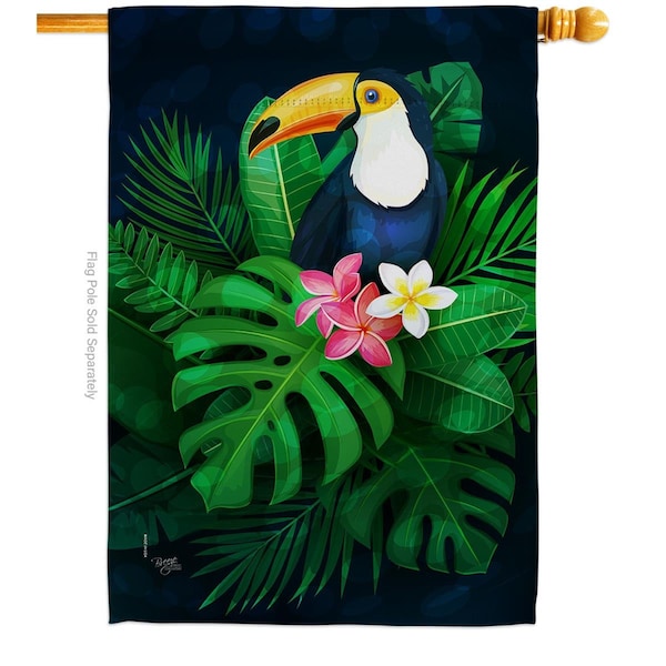 Gardencontrol Toucan Paradise House Flag Garden Friends Birds 28 x 40 in. Double-Sided Decorative Vertical Flags - GA2040953