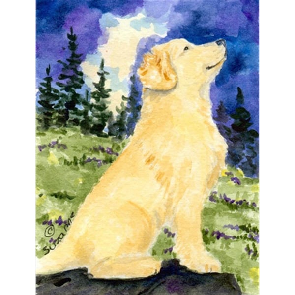 Carolines Treasures 28 x 40 In. Golden Retriever Flag Canvas- House Size - SS8977CHF
