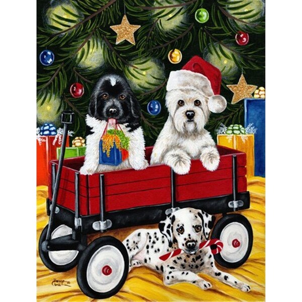 Patioplus Christmas Westie; Newfoundland; Dalmatian Flag Garden Size - PA255508