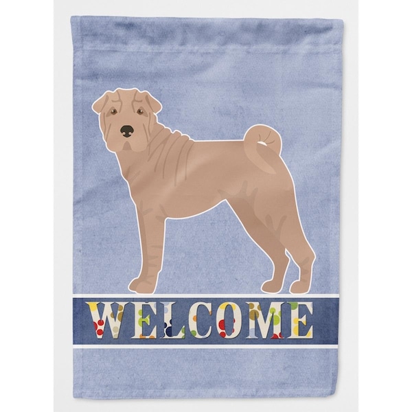 Carolines Treasures Shar Pei Welcome Flag Canvas House Size - CK3677CHF