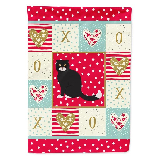 Carolines Treasures 28 x 0.01 x 40 in. Foldex Exotic Fold No.2 Cat Love Canvas House Flag - CK5763CHF